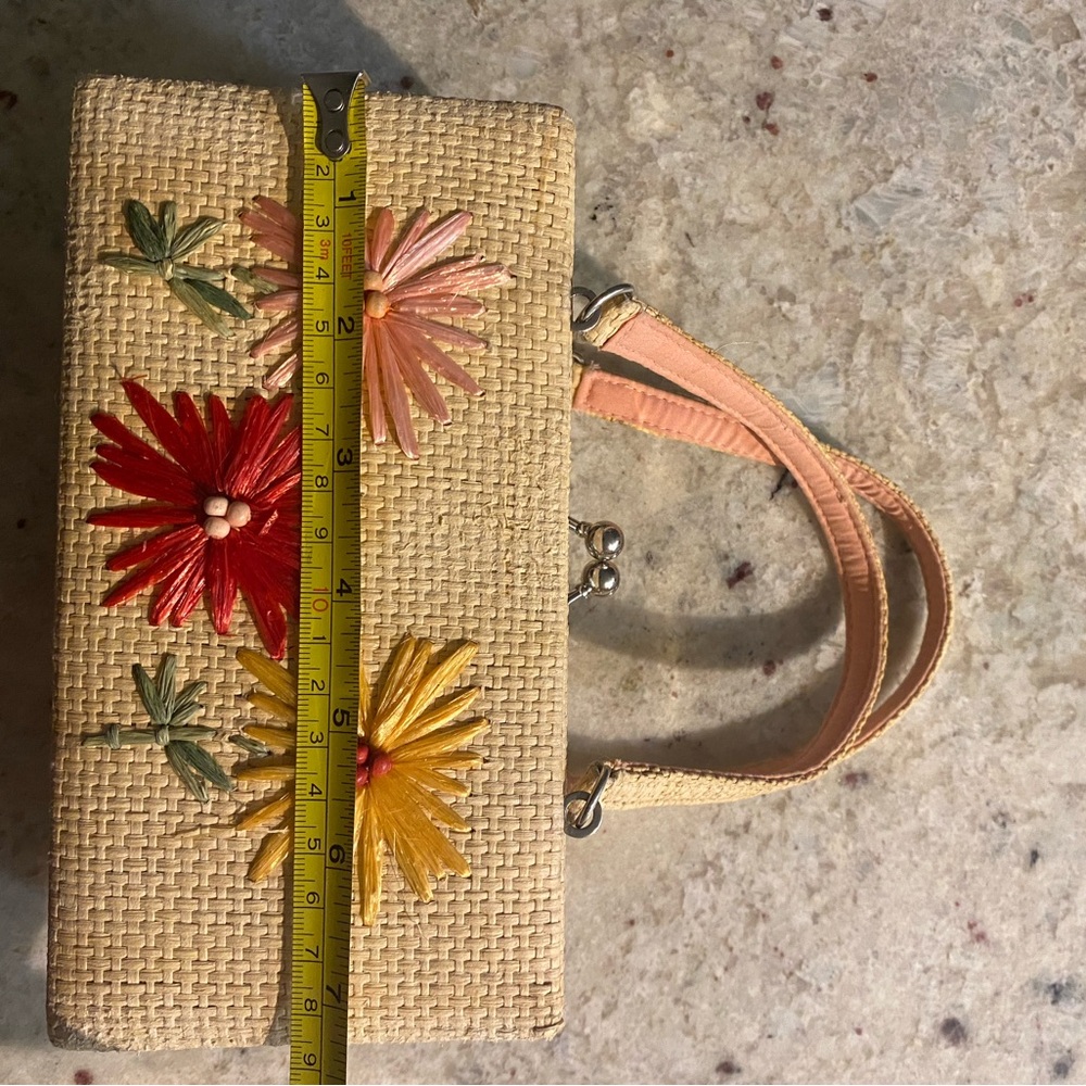 GYMBOREE Vintage Little hula Girl Hard Case bag purse Wicker Flowers - Picture 12 of 16